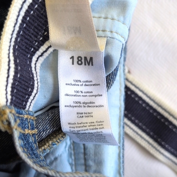 oshkosh b'gosh vestbak cotton denim shorts overalls with elastic straps 18 month - Picture 6 of 9